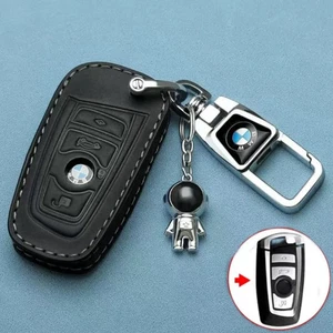 Leather Remote Key Fob Cover Case for BMW 2 3 5 6 series X1 X5 X6 - Picture 1 of 4