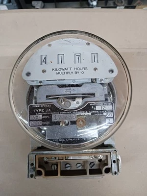 SANGAMO ELECTRIC Company WATT HOUR METER (KWH) with Box House Home Power Utility - Image 1 of 4