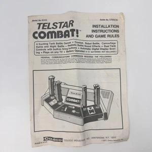 De colección 1977 Coleco Telstar Combat Juego Manual Instrucciones Guía EE. UU. Tanque Robot - Imagen 1 de 5
