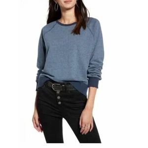Treasure & Bond Women's Distressed Crewneck Sweatshirt In Blue X-Small MSRP $69 - Picture 1 of 6