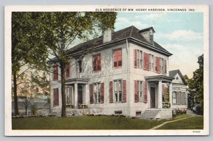 Vincennes IN Old Residence WM Henry Harrison Pub H J Werker Drugs Postcard N4 - Picture 1 of 2