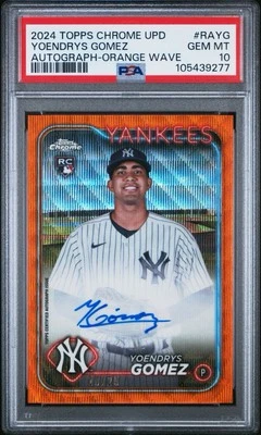 2024 Topps Chrome Update - Yoendrys Gomez - Orange Wave Refractor - Auto /25  - Image 1 of 3