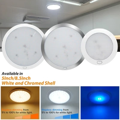 12 volt LED Interior Lights Caravan RV Boat Dimmable Ceiling Down Dome Roof Lamp - image 1 of 4