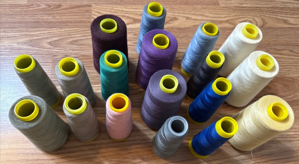 Lot of 18 Serger Overlock Sewing Thread Cones Multi-Color Bulk Spools - Image 1 of 4