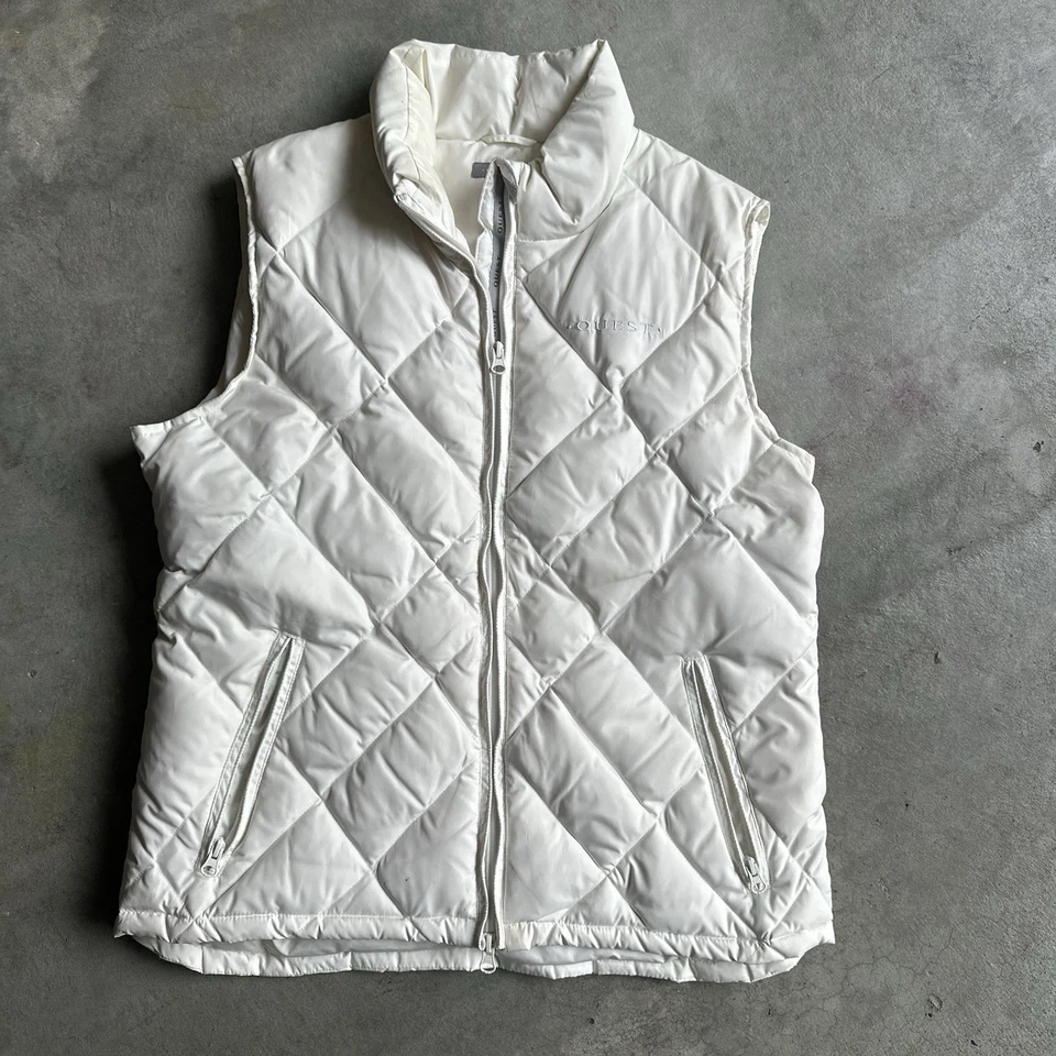 Quest Women’s White Down Puffer Vest Size Large Zip Up Sleeveless Winter - Image 1 of 4