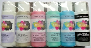 Docrafts Artiste Acrylfarben 6er Set Perlenfarbe & 2 Lacke 2 Unzen Flaschen - Bild 1 von 1