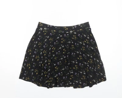 Oasis Women's Black Floral A-Line Skirt Size S - Image 1 of 4
