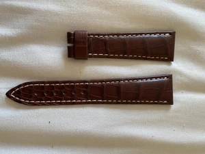 Echtes Breguet braunes Reptilienleder 21 mm x 16 mm weiße Nähte Neu ohne Etikett - Bild 1 von 6