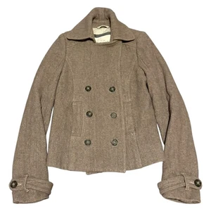 Abercrombie & Fitch Tan Knit Peacoat – Size Small - Picture 1 of 5