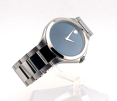 Movado Men's Defio SS/Azure Blue Dial Watch, Model #16.1.14.1517; New~In~Box - Image 1 of 4