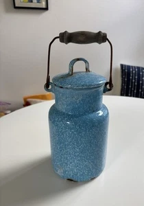 Antique Blue Enamelware Camp Fire Coffee Kettle for repair or display - Picture 1 of 10