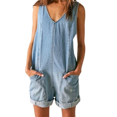 Pantalones cortos Free People Bright Eyes High Roller azules pequeños para mujer Foto 1 de 4