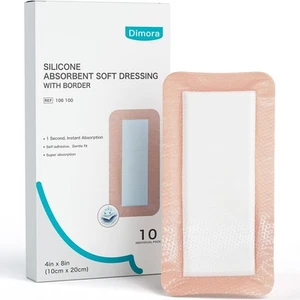 Silicone Ultra Absorbent Dressing Pads - Adhesive Wound Bandage with Gentle B... - Picture 1 of 7
