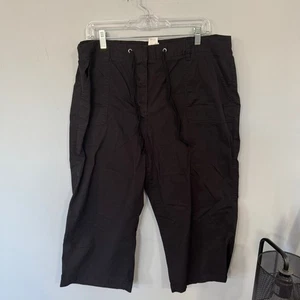 Pantalones capri negros Covington recortados mezcla de algodón y spandex para mujer talla grande 16 - Imagen 1 de 7