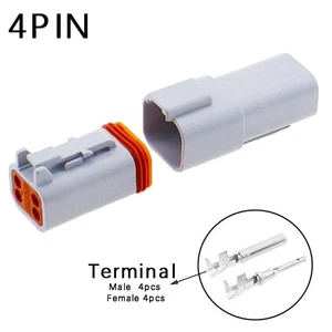 Deutsch DT Series 4 Way Waterproof Connector Plug Kit Multi Pin Crimp Set DT04 - Picture 1 of 1