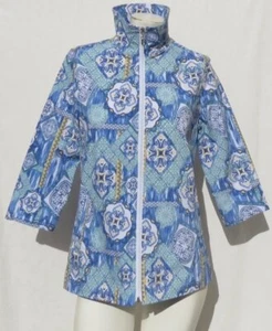 NEW WEEKENDS Perfect Stretch by CHICO’S Static Medallion Zip Jacket Top 0 US 4 6 - Picture 1 of 5