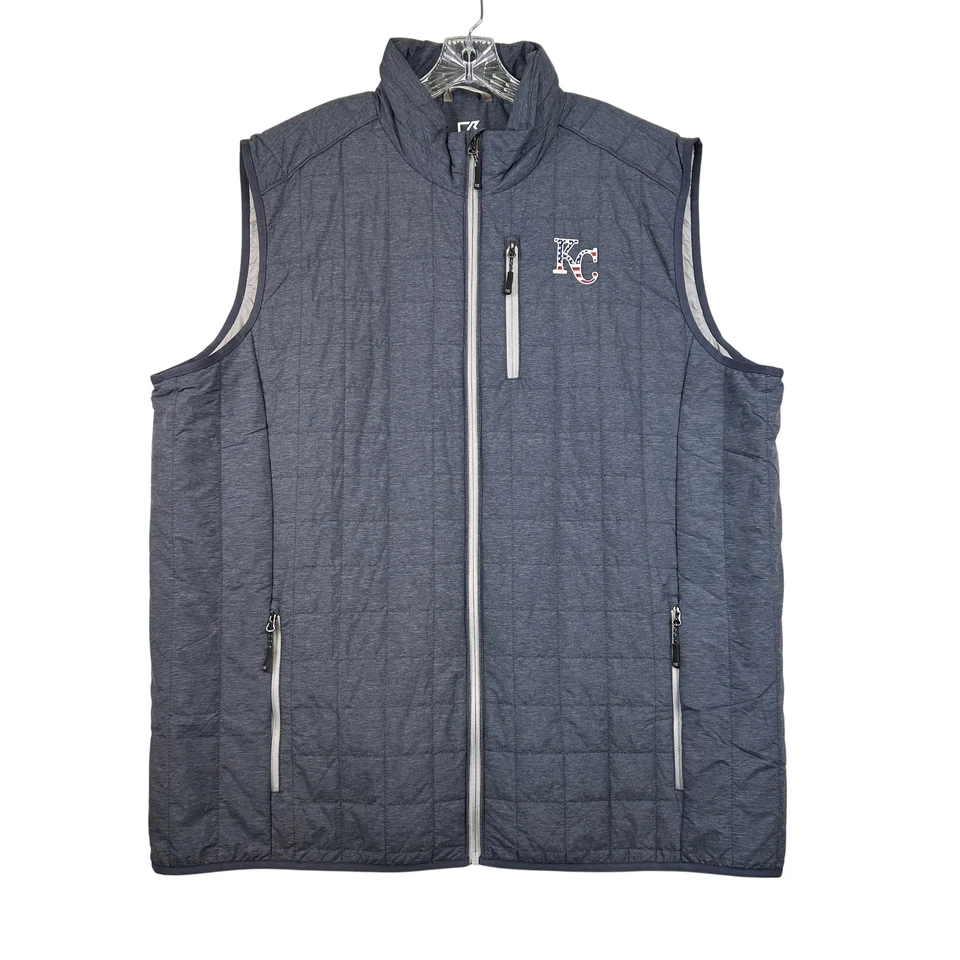Kansas City Royals Vest Mens 2XT Cutter & Buck WeatherTec Stars Stripes MLB - Image 1 of 4