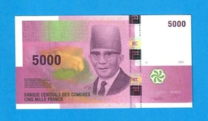 COMOROS-5000 FRANCS-2006-PREFIX C-SERIAL NUMBER C707435-PICK 18a , UNC . - Picture 1 of 2