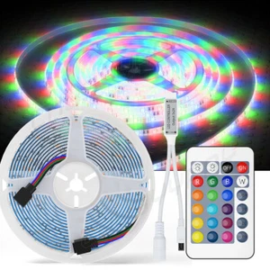 RV Led Camper Awning Boat Light Set w/IR Remote 24 key RGB 16FT 5050 waterproof - Picture 1 of 6
