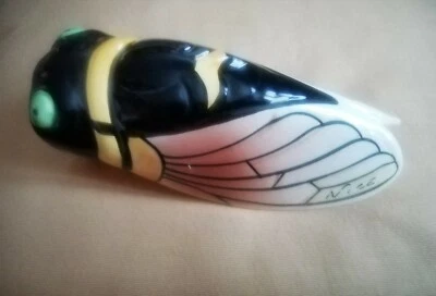 Ancienne Cigale Yeux Tête ouverte Céramique A. FERLAY Nice Vallauris Années 50 - Photo 1/4