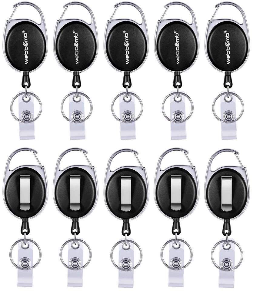 WEBBOMB Ausweishalter Ausweisjojo Set mit Clip Ausweis Schlüssel Jojo 5 Farben