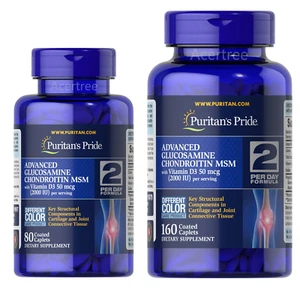 Puritans Pride Glucosamine Chondroitin MSM with Vitamin D3 80/160 Coated Caplets - Picture 1 of 7