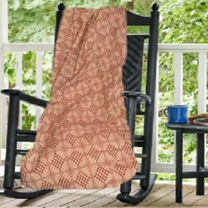 NEU Shadowbrook Cranberry/rot hellbraun gewebte Decke 52"x74" - Bild 1 von 2