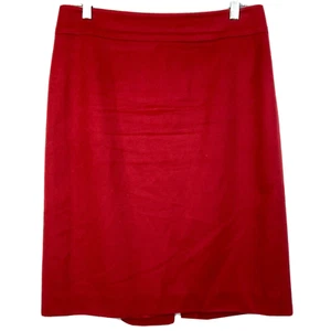 Falda Ann Taylor para mujer talla 10 roja hasta la rodilla clásica recta lana cachemir - Imagen 1 de 8
