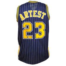 Ron Artest Signed Indiana Pinstripe Blue Basketball Jersey (Beckett)