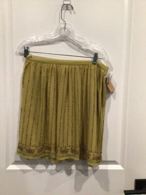 NUEVO CON ETIQUETAS Cremieux Mujer’s 8 Falda Verde Con Cuentas Completamente Forrada Cremallera en Bolsillo Izquierdo  Foto 1 de 4