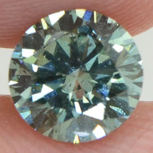 Round Shape Diamond Fancy Green Color VS2 Loose Certified Enhanced 0.94 Carat - Picture 1 of 8