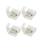 Mobestech 10PCS 5050 4 Pin Waterproof RGB Corner Connector Clips (White)