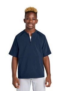 Sport-Tek YJST489 Youth Short Sleeve Repeat 1/2-Zip 100% Poly Elegant Jacket - Picture 1 of 5