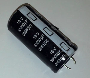 Condensador electrolítico Panasonic 33.000uF 16 voltios a presión radial conduce vendedor de EE. UU. - Imagen 1 de 5