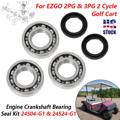 For EZ GO 80-93 2PG 3PG Golf Cart 2 Cycle Engine Crankshaft Bearing Seal Kit US - Image 1 of 4
