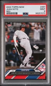 Juan Soto (shuffle/lean) 2024 MLB TOPPS NOW 457 red Parallel /10 Psa 9 - Picture 1 of 3
