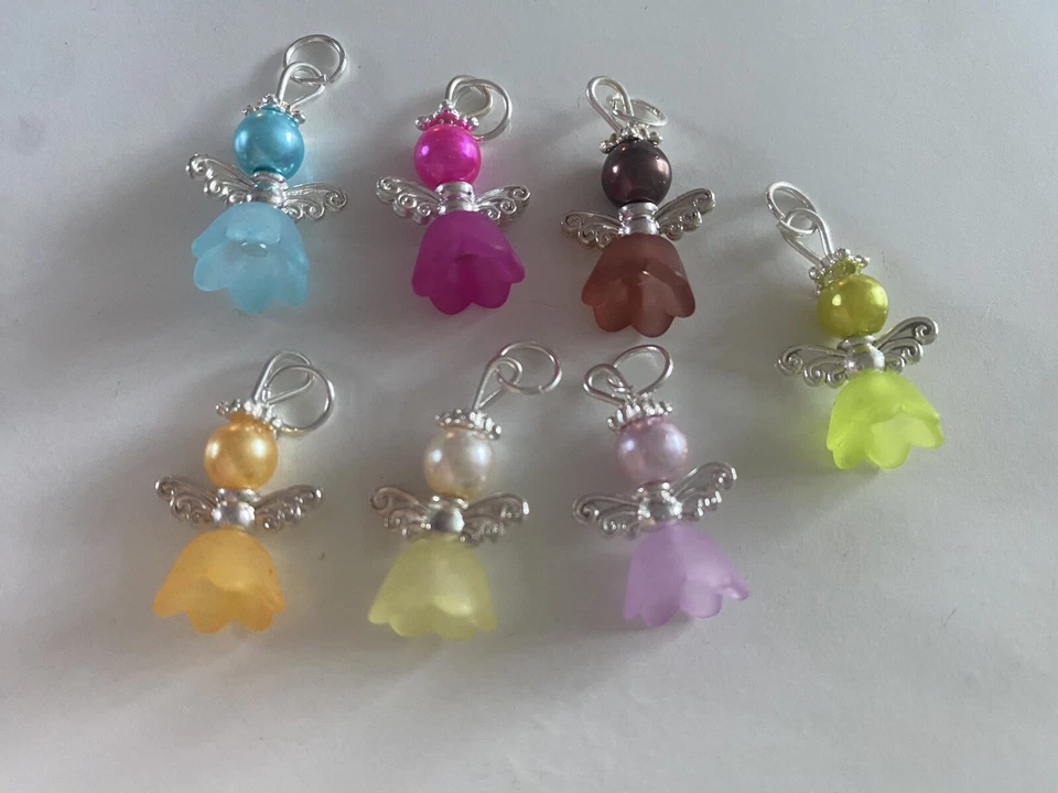 Qty - 7 ❤ GUARDIAN ANGEL CHARMS SETS ❤ GIFTS JEWELLERY MAKING BRACELET
