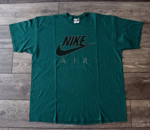 VINTAGE 1990S NIKE AIR SWOOSH GRAPHIC T SHIRT MEN'S SIZE XXL MADE IN USA GREEN - Picture 1 of 7