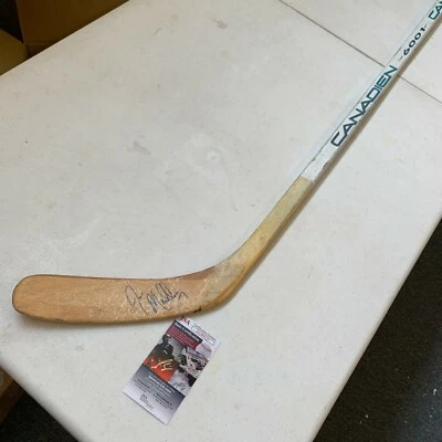 Joe Mullen Signed 1992 Game Used Canadian Hockey Stick Penguins JSA COA - Image 1 of 4