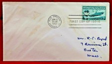 Almirante R.e., Byrd Viúva do primeiro dia de cobertura destinada a sua casa em 9 Brimmer St. Boston Ma