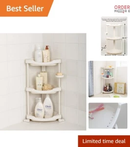 Corner Shower Caddy Plastic 3 Shelf Adjustable Bathroom Organizer Storage - Picture 1 of 9