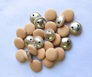 Fabric Covered Metal Sewing Buttons Lot Blouses Coat Beige Button 20MM 25mm