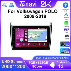 For Volkswagen VW Polo 2009-2018 GPS Carplay Auto Car Radio Multimedia Video 4G - Picture 1 of 32
