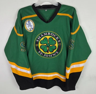 Camiseta deportiva de hockey St John's Shamrocks XL Rhea #3 verde negra hockey marítimo oriental Foto 1 de 4