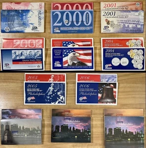 1999-2009 Run 11 US Mint Uncirculated Sets Philadelphia Denver 50 State Quarters - Picture 1 of 22