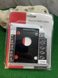 SATA to SATA 2nd HD SSD Hard Drive Caddy for 9.5mm Universal DVD-ROM Optical Bay - Photo 1/5