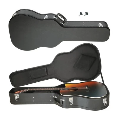 41-дюймовый жесткий чехол для акустической гитары 6 или 12-струнный дредноут дерево кожа жесткий чехол - Изображение 1 из 4