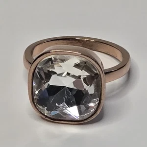 Vintage Premier Designs Cocktailring Roségoldfarben Kristallglas Größe 6,75 - Bild 1 von 10