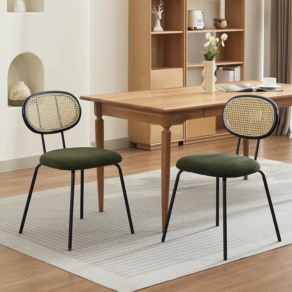 Dining Chair Set of 2 Modern Upholstered Dining Chairs with Metal Legs - Image 1 of 4