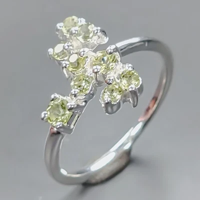 Handmade Natural Peridot Ring 925 Sterling Silver Size 5.75 /R437644 - Image 1 of 4